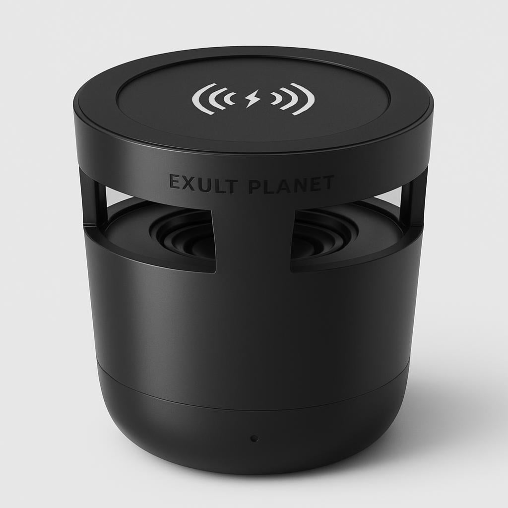 Eco-Friendly Bluetooth Speaker with Wireless Charging - Light Wood Grain
