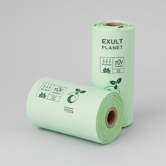 Eco-Friendly Biodegradable Corn Starch Dog Poop Bags on a roll