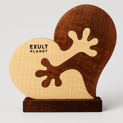 Eco-Friendly Wooden Heart Desktop Ornament