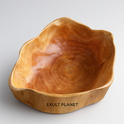 Eco-Friendly Wooden Tea Tray and Fruit Plate Set for Living Room