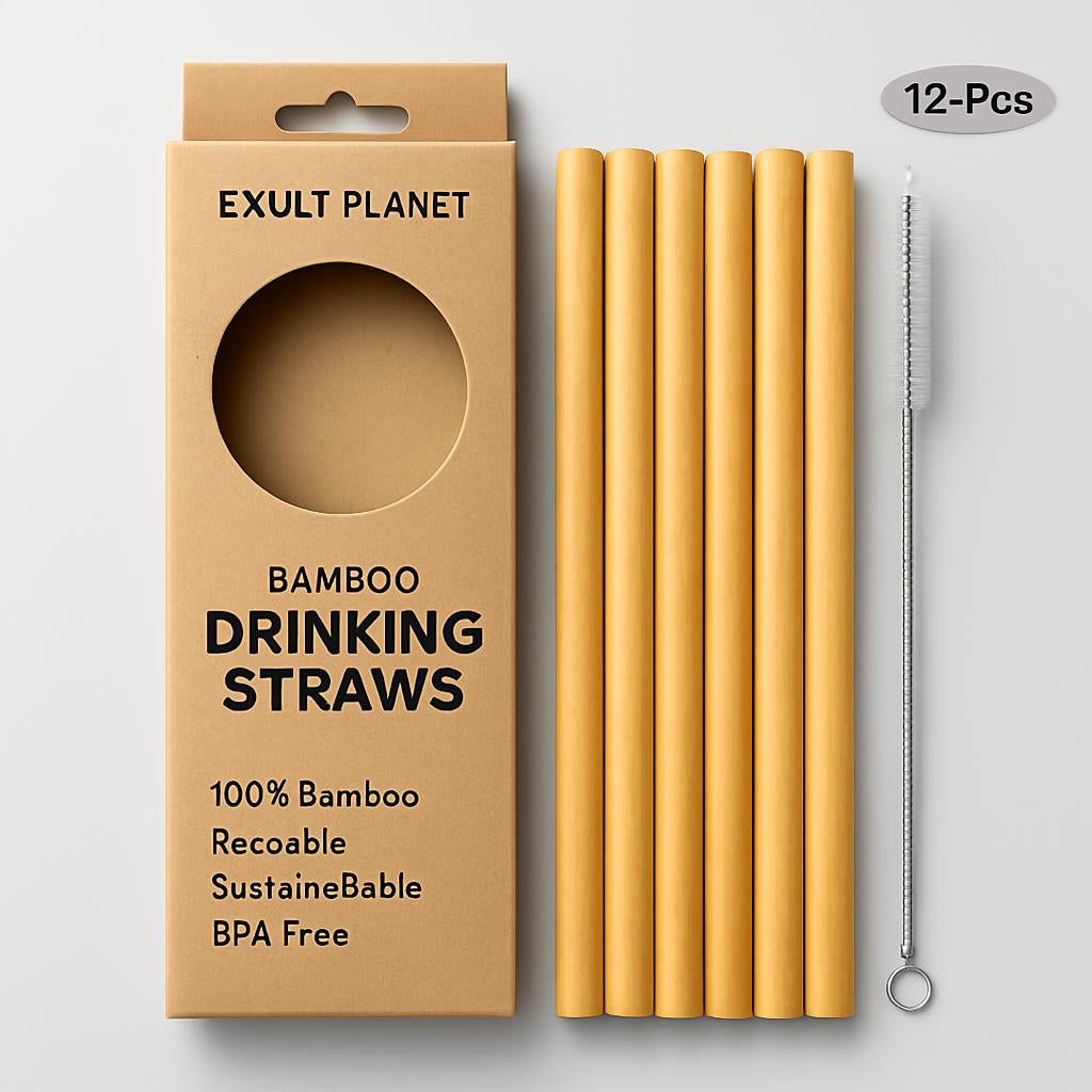 Eco-Friendly Bamboo Drinking Straws - Sustainable & Reusable