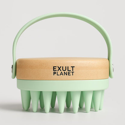 Eco-Friendly Bamboo Scalp Massager Brush for Relaxation and Wellness