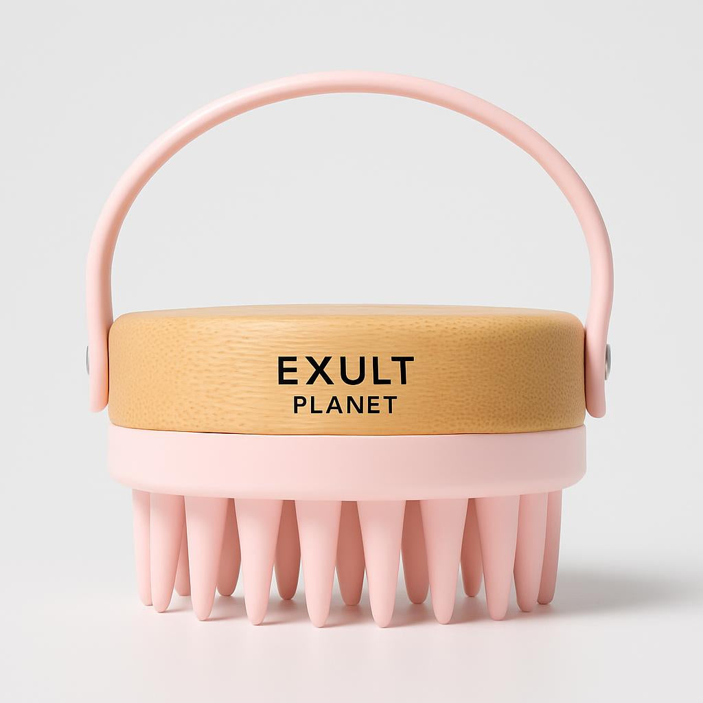 Eco-Friendly Bamboo Scalp Massager Brush for Relaxation and Wellness