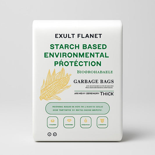 Eco-Friendly Biodegradable Garbage Bags - Starch-Based, Green & White