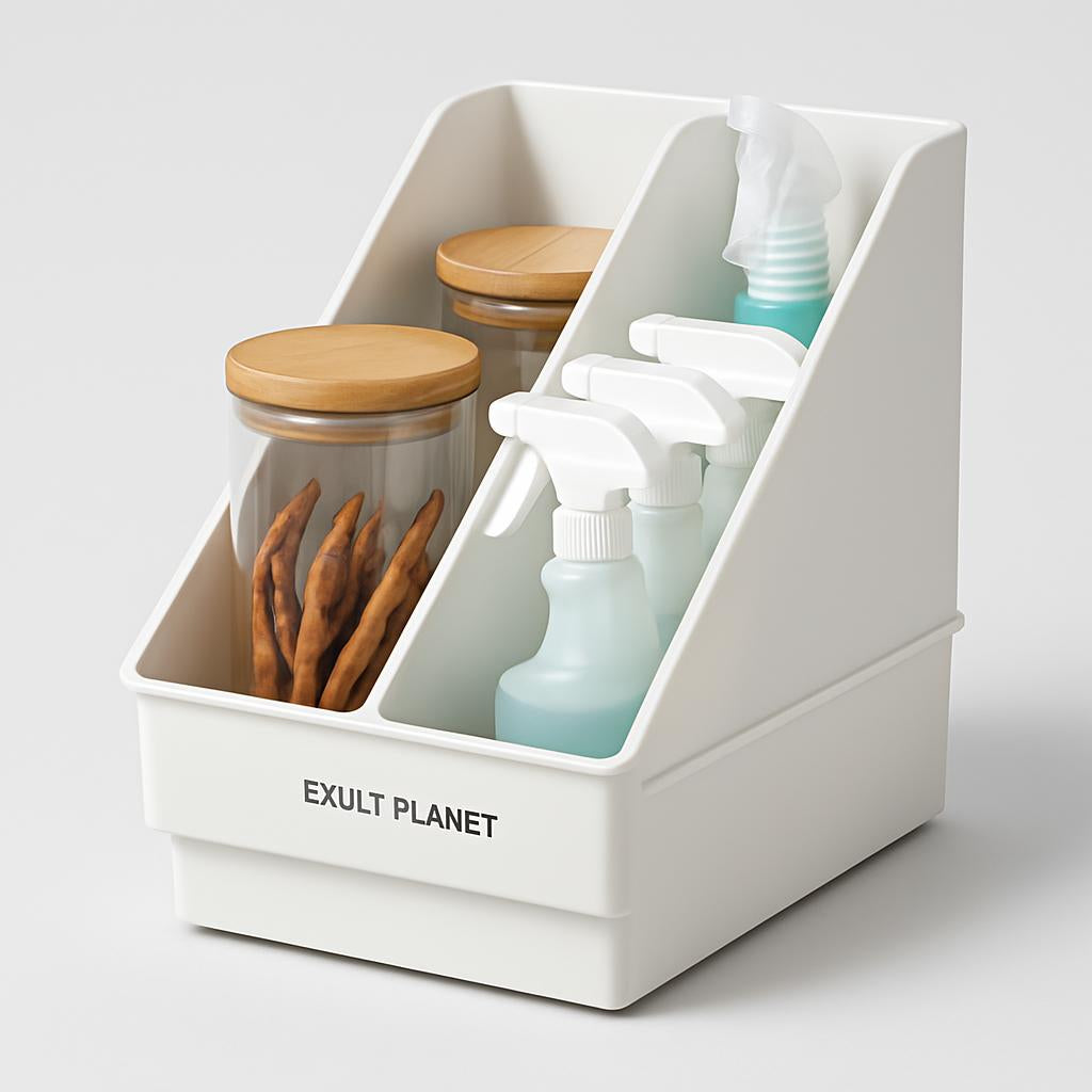 Eco-Friendly Rectangular Kitchen Organizer with Handles