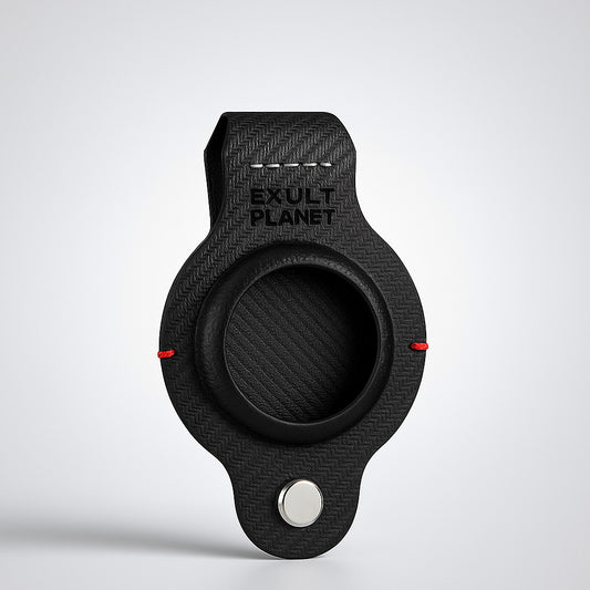 Durable Black AirTag Keychain Holder for Secure Tracking