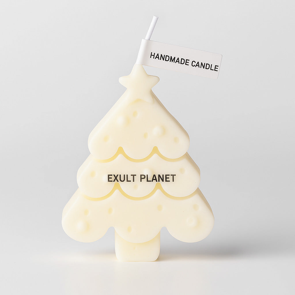 Eco-Friendly Handmade Christmas Tree Candle - Decorative & Biodegradable
