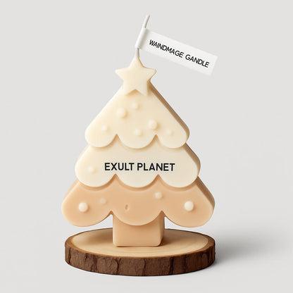 Eco-Friendly Handmade Christmas Tree Candle - Decorative & Biodegradable