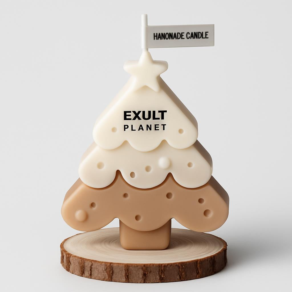 Eco-Friendly Handmade Christmas Tree Candle - Decorative & Biodegradable