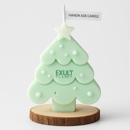 Eco-Friendly Handmade Christmas Tree Candle - Decorative & Biodegradable
