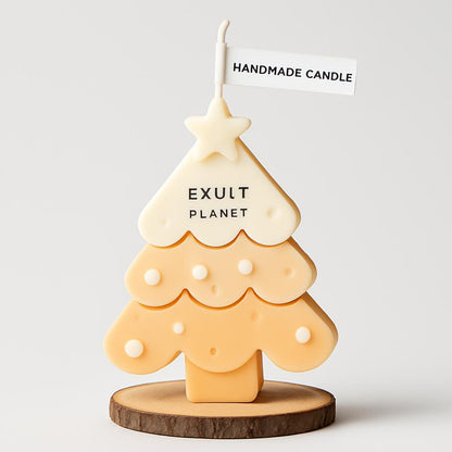 Eco-Friendly Handmade Christmas Tree Candle - Decorative & Biodegradable