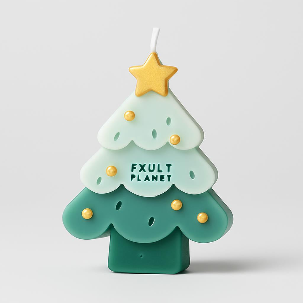 Eco-Friendly Handmade Christmas Tree Candle - Decorative & Biodegradable