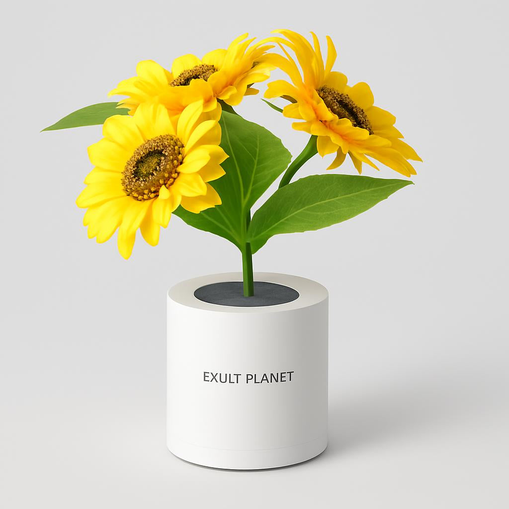Eco-Friendly LED Flower Lamp with Yellow Blooms