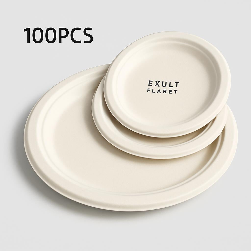 Eco-Friendly Biodegradable Round Dinner Plate - Sustainable Tableware