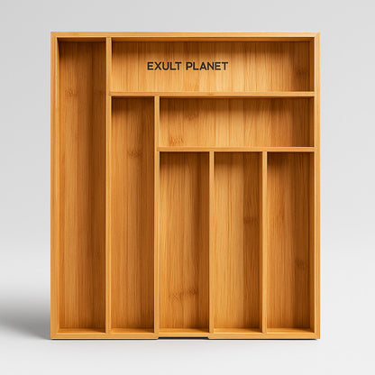 Bamboo Organizer Caddy - Eco-Friendly Countertop Storage Solution