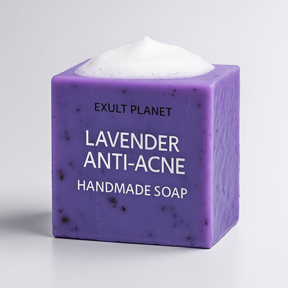 Lavender Anti-Acne Handmade Soap Bar - Natural, Plastic-Free, Biodegradable