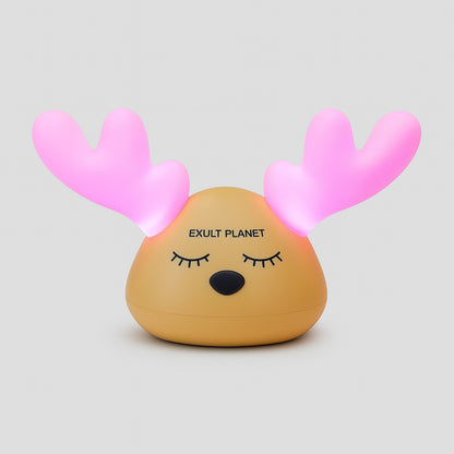 Soothing Pink Antler LED Night Light for Eco-Friendly Homes