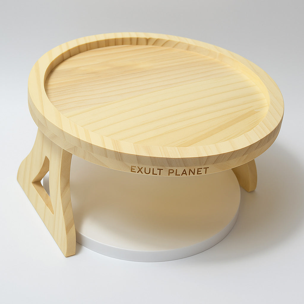 Bamboo Sofa Armrest Tray Table - Eco-Friendly, Durable, Multi-Use