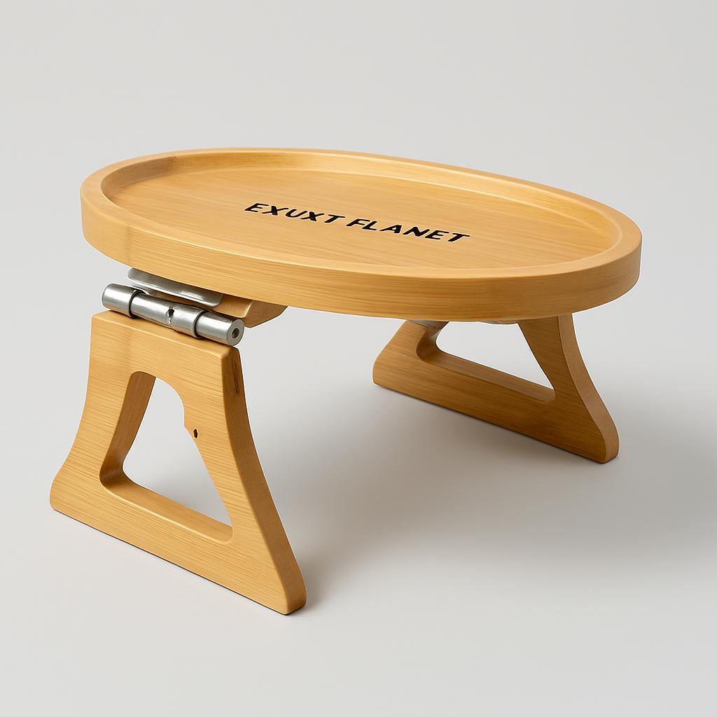 Bamboo Sofa Armrest Tray Table - Eco-Friendly, Durable, Multi-Use