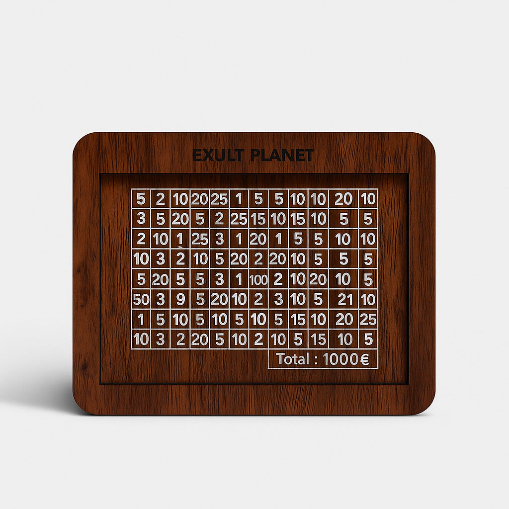 Eco-Friendly Digital Piggy Bank - Sustainable Wood Grain Savings Box