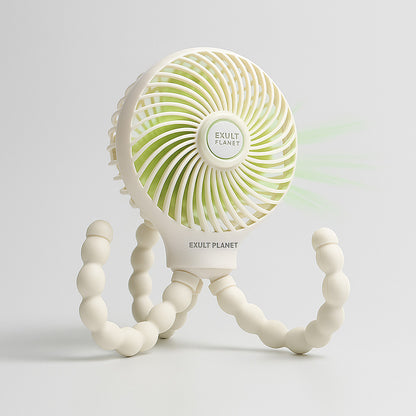 Portable Mini USB Charging Fan in Light Blue, Handheld and Stroller Compatible