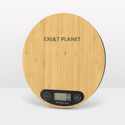 Eco-Friendly Bamboo Digital Kitchen Scale - Natural Wood Tone
