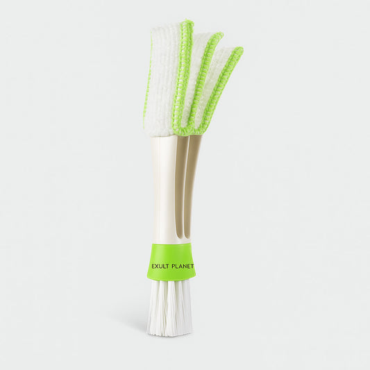 Eco-Friendly Dual-Ended Cleaning Brush and Microfiber Duster for Household Dusting