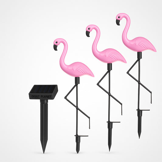 Solar-Powered Pink Flamingo Garden Lights - Eco-Friendly Outdoor Décor