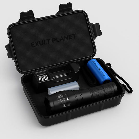 Tactical 5000 Lumens Rechargeable LED Zoom Flashlight