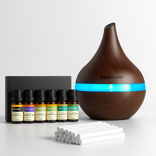 Ultrasonic Teardrop Essential Oil Diffuser with Wood Grain Finish