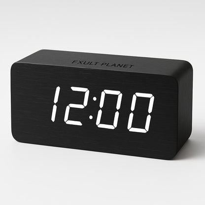 Eco-Friendly Wooden Digital Alarm Clock with LED Display