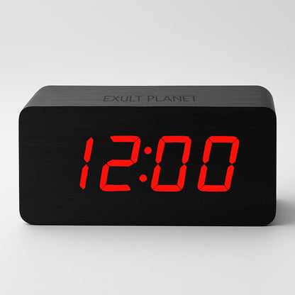 Eco-Friendly Wooden Digital Alarm Clock with LED Display