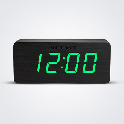Eco-Friendly Wooden Digital Alarm Clock with LED Display