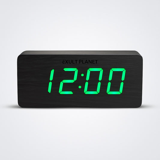 Eco-Friendly Wooden Digital Alarm Clock with LED Display