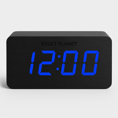 Eco-Friendly Wooden Digital Alarm Clock with LED Display