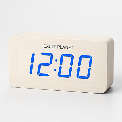 Eco-Friendly Wooden Digital Alarm Clock with LED Display