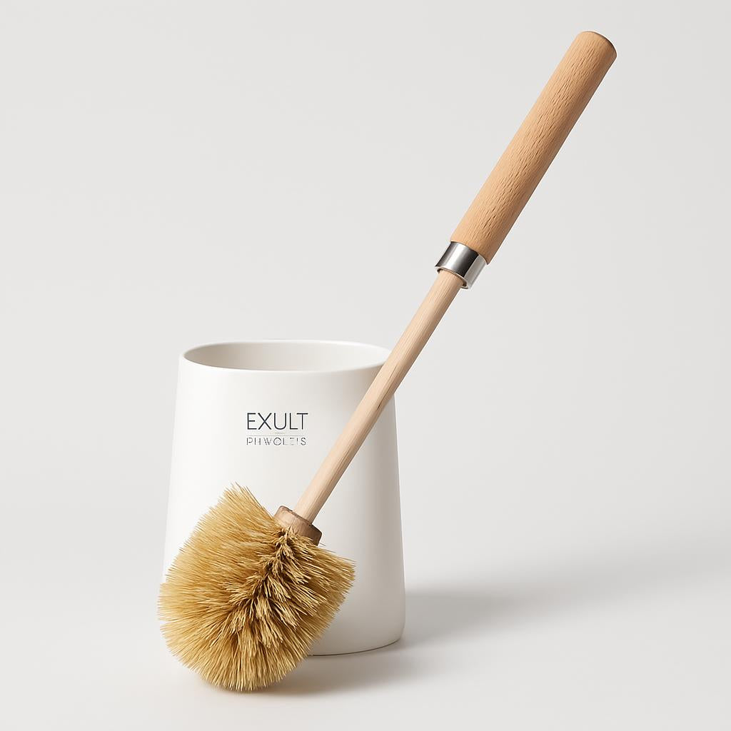 Eco-Friendly Wooden Toilet Brush with Natural Bristles