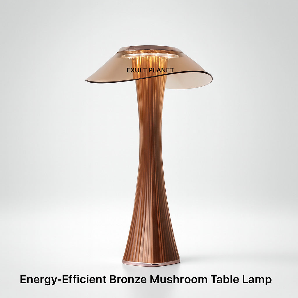 Eco-Friendly Bronze Mushroom Table Lamp for Sustainable Lighting