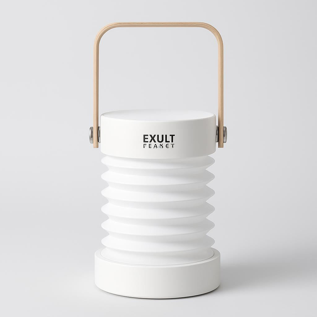 Eco-Friendly Portable Lantern with Wooden Accents