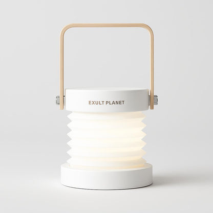Eco-Friendly Portable Lantern with Wooden Accents