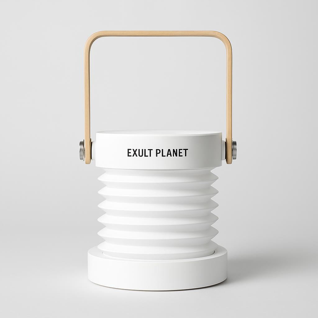 Eco-Friendly Portable Lantern with Wooden Accents