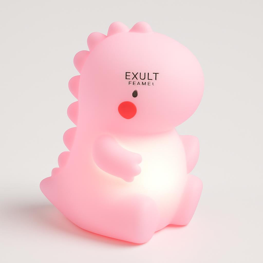 Pink Dinosaur LED Night Light for Kids