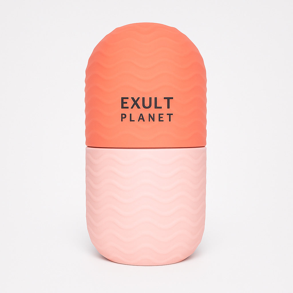 Pink Silicone Facial Ice Roller for Puffiness Reduction