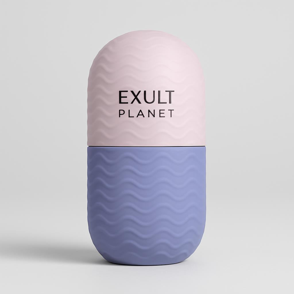 Pink Silicone Facial Ice Roller for Puffiness Reduction