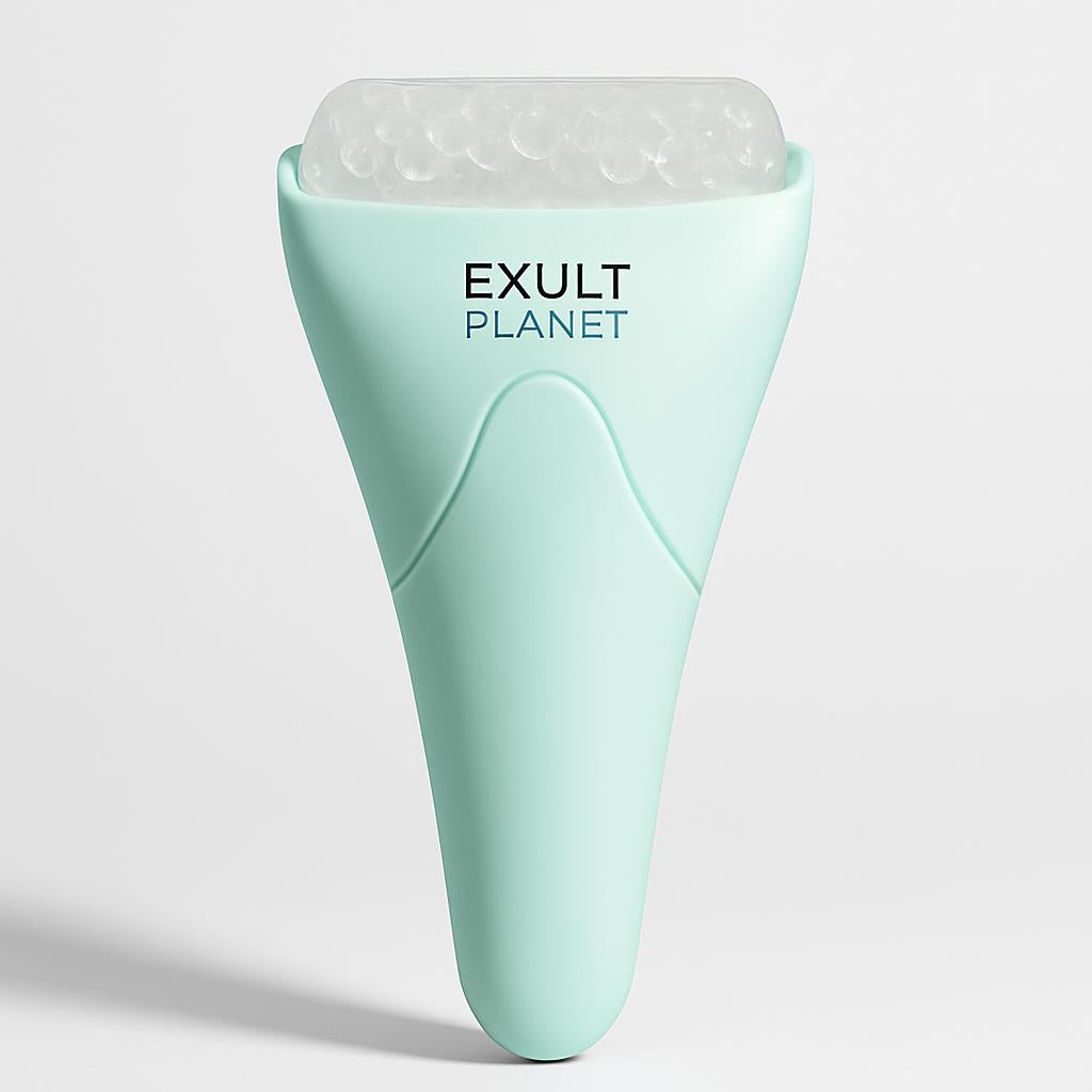 Pink Ergonomic Facial Ice Roller for Skincare and Wellness