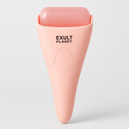 Pink Ergonomic Facial Ice Roller for Skincare and Wellness