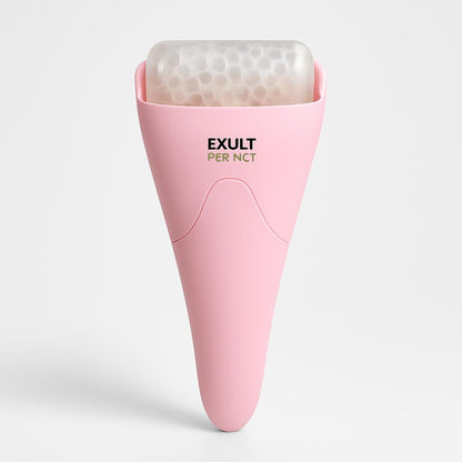 Pink Ergonomic Facial Ice Roller for Skincare and Wellness