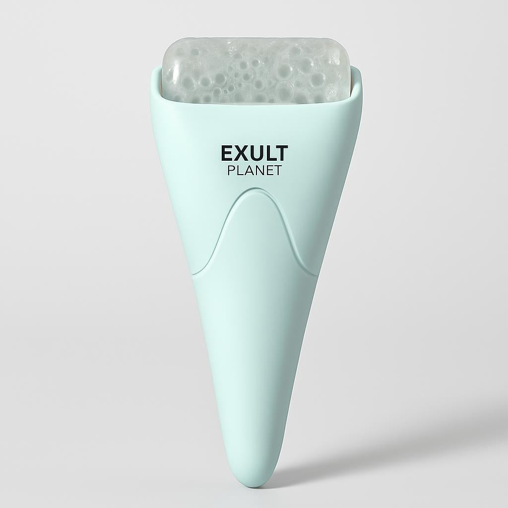 Pink Ergonomic Facial Ice Roller for Skincare and Wellness