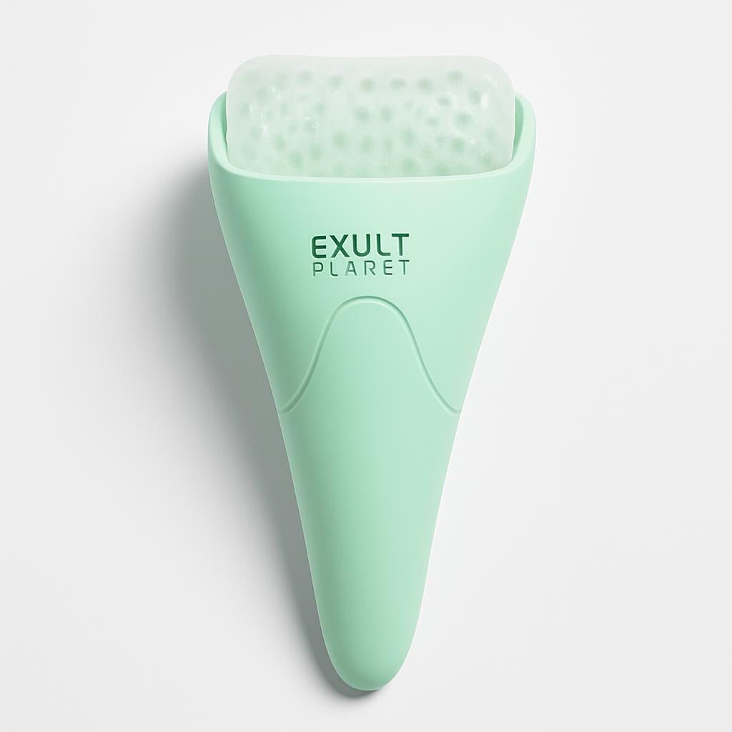 Pink Ergonomic Facial Ice Roller for Skincare and Wellness