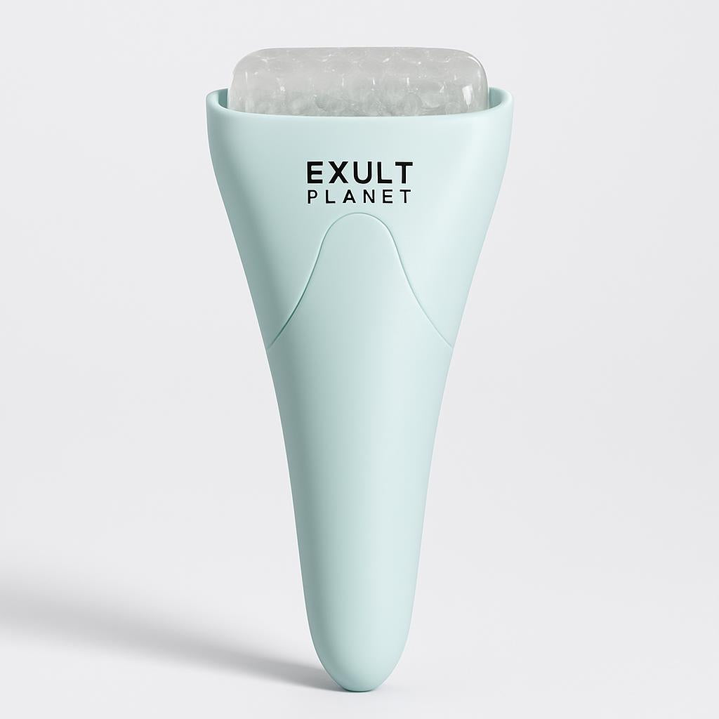 Pink Ergonomic Facial Ice Roller for Skincare and Wellness